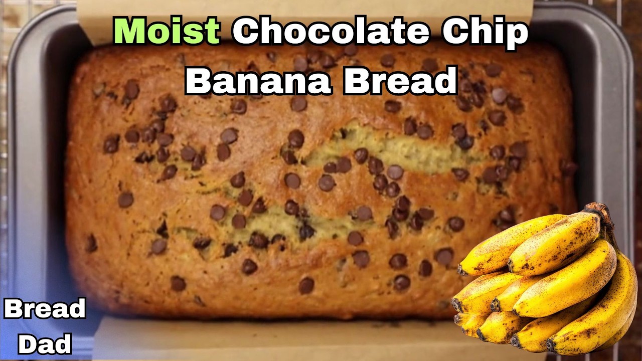 How to make a MOIST Chocolate Chip Banana Bread 🍌Easy Recipe