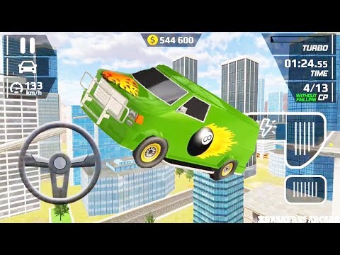 Smash Car Hit: Green Van Driving Simulator | Amazing Impossible Stunts Ramp - Android GamePlay