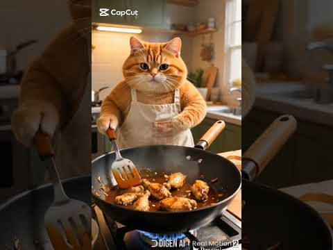 cat cooking  #chicken curry