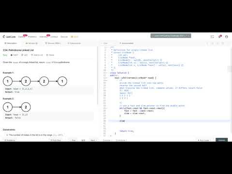 Leetcode 234. Palindrome Linked List | LinkedList | Logic Coding
