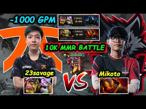 Fnatic 23savage [Alchemist] 1000 GPM Hyper Farm vs BOOM.Mikoto [Ember Spirit] Dota 2 pro Gameplay