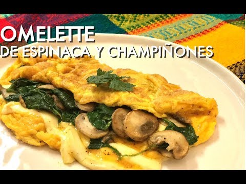 OMELETTE de ESPINACA y CHAMPIÑONES 🍄