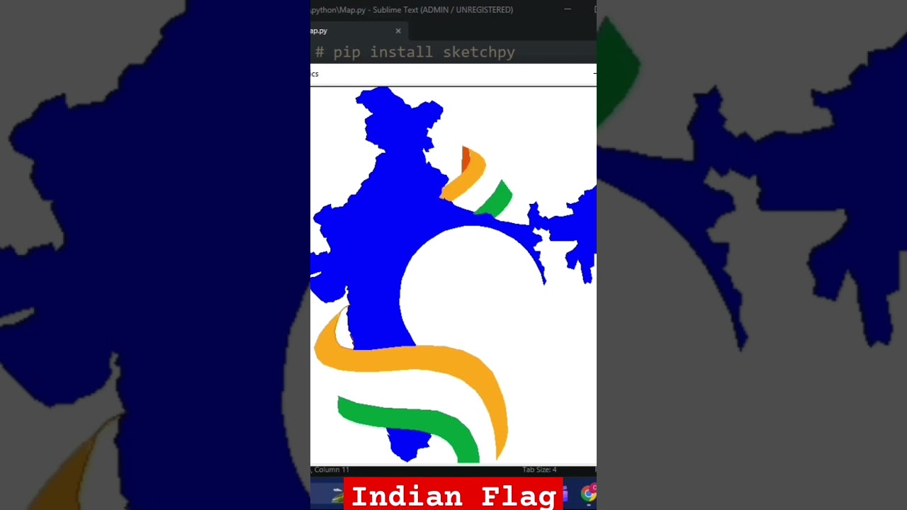 Indian Flag & Map With Python Sketchpy Module - Quick Tutorial