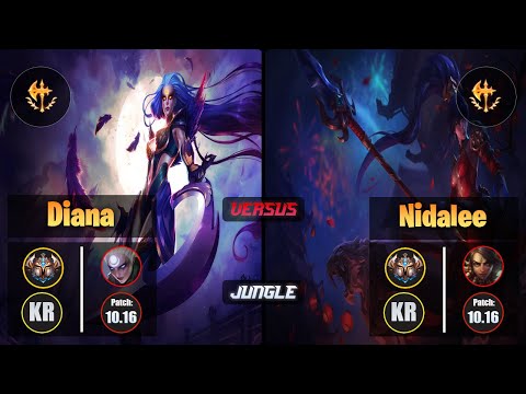 Challenger DIANA [Conqueror] (Jungle) VS  NIDALEE - Challenger KR Patch 10.16