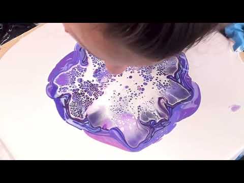 #222 Purple Reign! Exploring All The Purples!  Bloom Technique/ Paint Pouring!