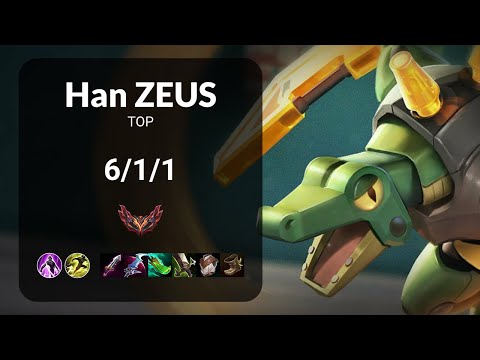 Han Zeus Renekton vs Sylas TOP - KR GRANDMASTER Patch 15.6