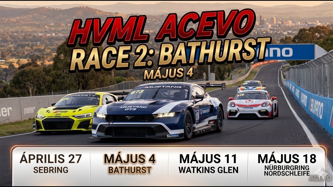 Hungarian Virtual Motorsport League | Assetto Corsa EVO | Multiclass Cup | #02 Bathurst