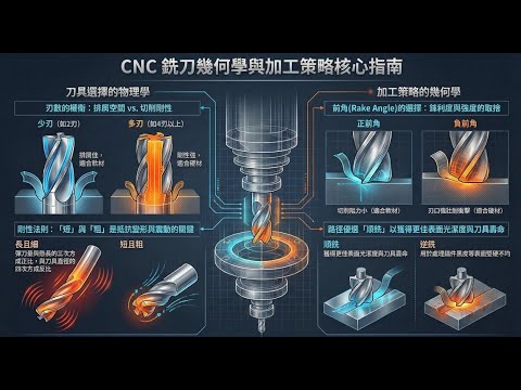加工表面不漂亮？震刀怎麼辦？一次搞懂 CNC 銑刀幾何學：順銑逆銑、刃數與剛性完全解析