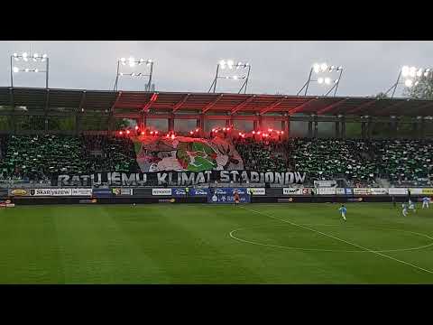 Radomiak - Piast Gliwice. Racowisko Kibiców.