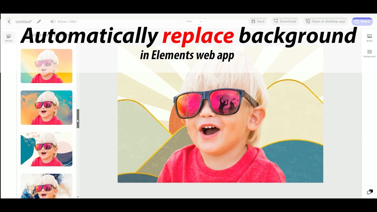 Auto Background in Elements Web App
