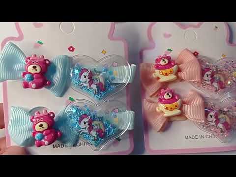 KIT INFANTIL 2 PRESILHAS,2 BUCHINHAS UNICÓRNIO