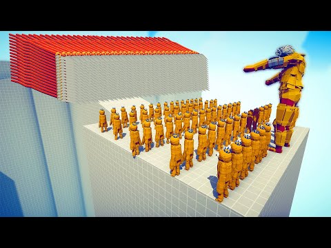 GIANT ARMORED TITAN + ARMY OF ORANGE FRIENDS vs EVERY DUO GODS - Totally Accurate Battle Simulator