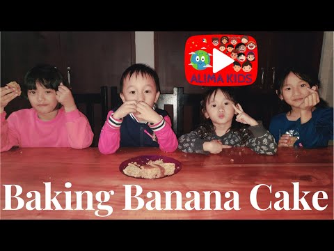 Baking Banana Cake at Home with Cousins | Cooking With ALIMA KIDS