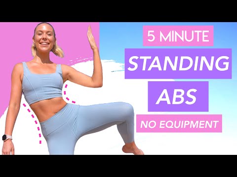 STANDING PILATES ABS WORKOUT 💕 Tight Waist and Flat Abs Workout no equipment