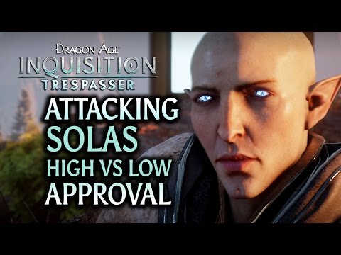 Dragon Age: Inquisition - Trespasser DLC - Attacking Solas with high and low approval