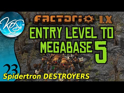 Factorio 1.X Entry Level to Megabase 5 - 23 - SPIDERTRON DEATH SQUAD! - Guide, Tutorial