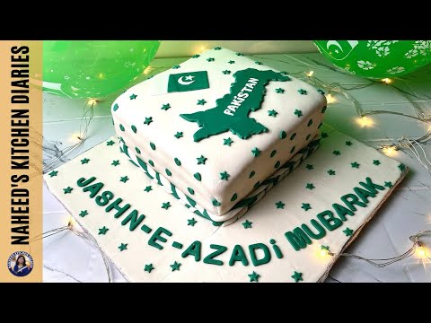 Pakistan Independence Day Fondant Cake Recipe | Step By Step Cake Recipe | Naheed’s Kitchen Diaries