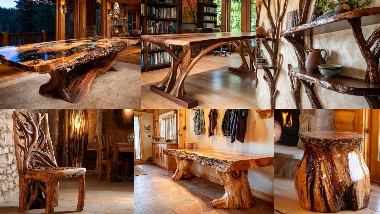 Rustic and Artistic Home Decor: Stunning Natural Wood Furniture Pieces You Need to See