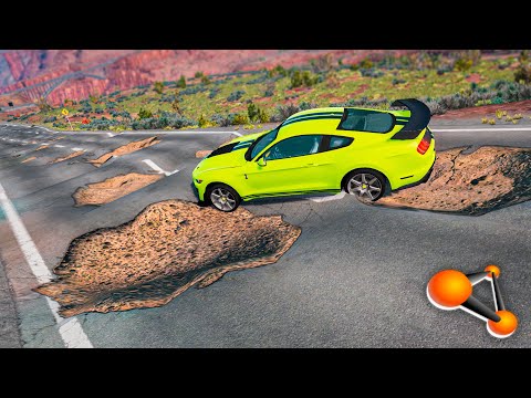Road Pits vs Cars - Beamng drive