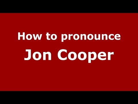 How to pronounce Jon Cooper (American English/US)  - PronounceNames.com