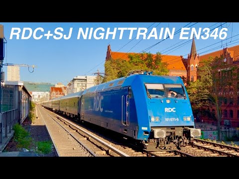 NIGHTTRAIN EN 346 of SJ+RDC from BERLIN HBF TO STOCKHOLM CENTRAL on BERLIN-STADTBAHN at SAVIGNYPLATZ