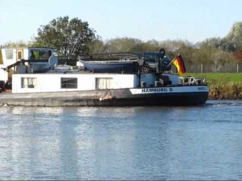 Vorbeifahrt Binnenschiff Hanka GMS 03320214 zu Berg auf Hunte beim WSA/ Wendestelle