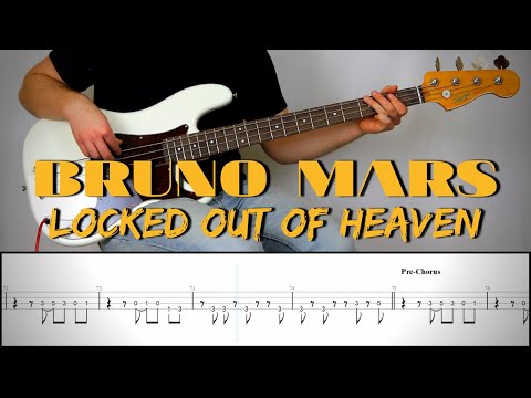 BRUNO MARS - LOCKED OUT OF HEAVEN | Bass Cover Tutorial (FREE TAB)
