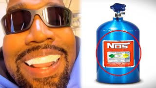 Kanye is abusing nitrous again