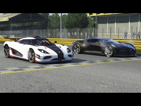 Koenigsegg One:1 vs Bugatti La Voiture Noire at Monza Full Course