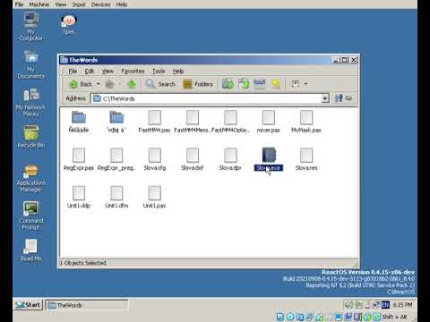 Me running a test program written in Delphi under ReactOS