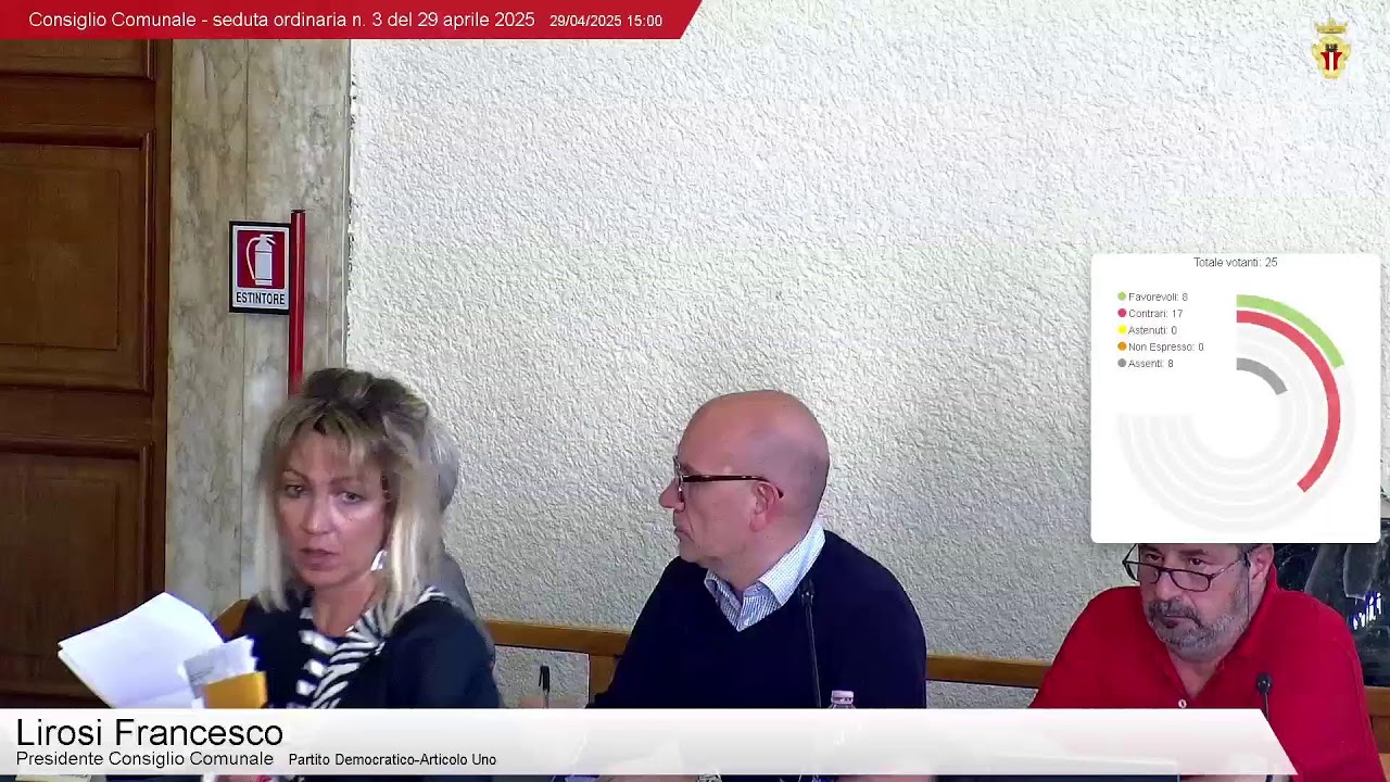 Consiglio Comunale - seduta ordinaria n. 3 del 29 aprile 2025