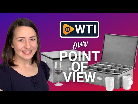 Wine Glass Storage and Cup Storage Case - Set of 2 Stackable Containers with Fully Padded Interior and Outside Hard Shell - 12pcs per Box with Insert Cards for Labelling and Side Handles Cup  - WTI product video review