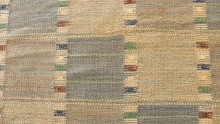 Swedish Flat Weave Rug by Barbro Nilsson MMF ”Falurutan ljusblå BB9014