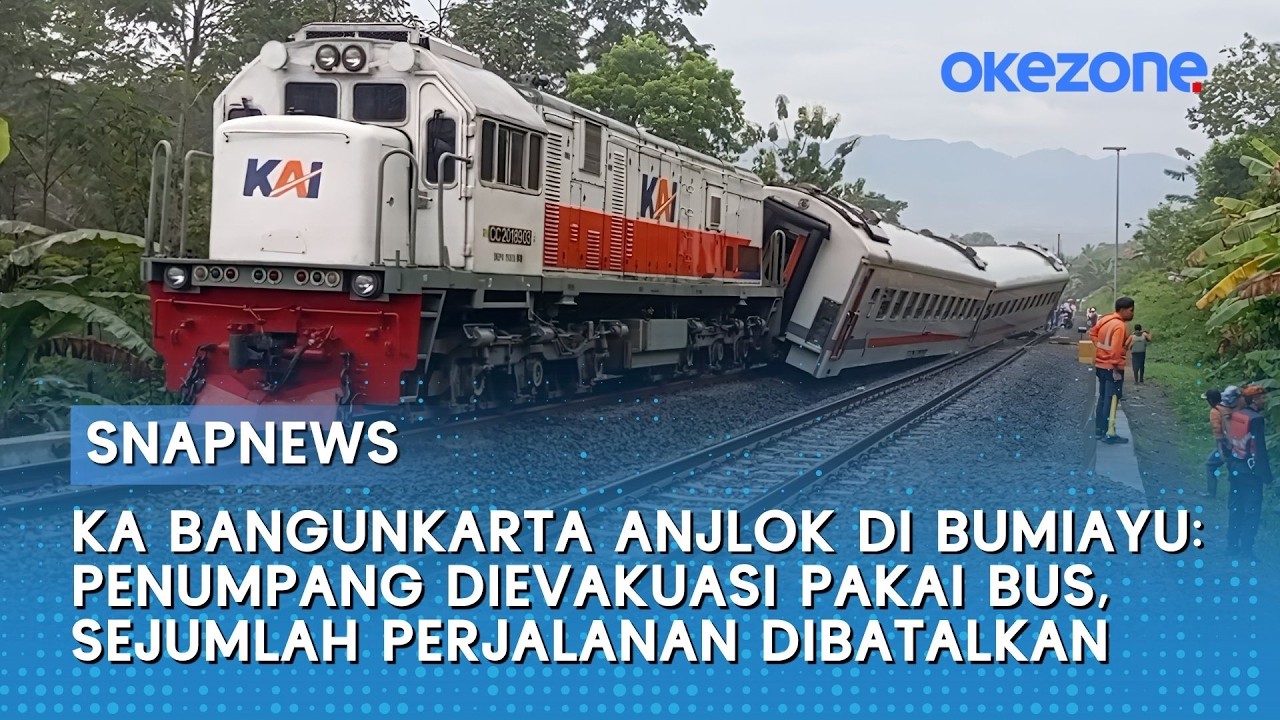 KA Bangunkarta Anjlok di Bumiayu: Penumpang Dievakuasi Pakai Bus, Sejumlah Perjalanan Dibatalkan