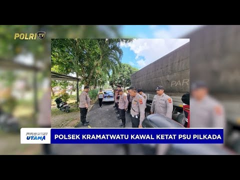 PERSONEL POLSEK KRAMATWATU KAWAL KETAT PEMUNGUTAN SUARA ULANG PILKADA KABUPATEN SERANG