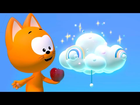 Meow Kitty lompat ke clouds! बादल से गिरे फल 🍓🍌 Cartoons anak-anak • बच्चों के लिए