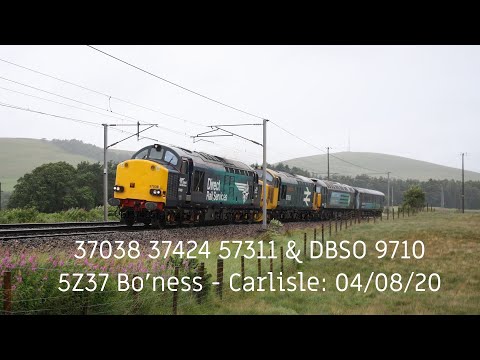37038 leading 37424 57311 & 9710 returning to Kingmoor from Bo'ness with 5Z37: 04/08/20
