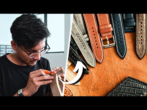 Making of a Bespoke Handmade Leather Watch Strap for the Seiko Alpinist - Relaxing Leathercraft Film