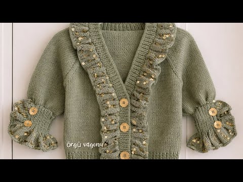 Fırfırlı Masal Hırka / fırfır yaka manşet detaylı hırka / 1 yaş ￼