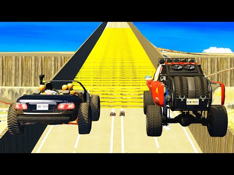 BeamNG.DRIVE - Air Speed Bumps High Speed Crashes #2