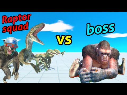 Velociraptors attack vs every boss unit ARBS animal revolt battle simulator