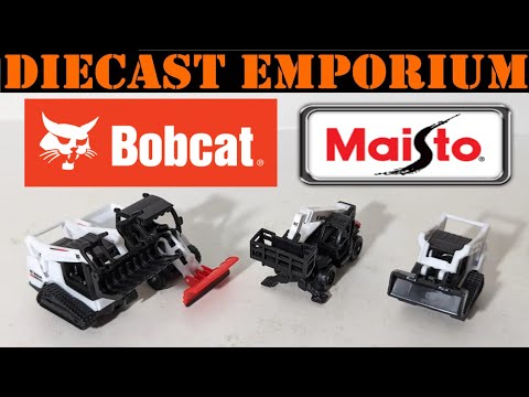 Maisto Bobcat 4-Piece Construction Vehicles Collection Telehandler, Tool Cat, Skid Steer Loaders