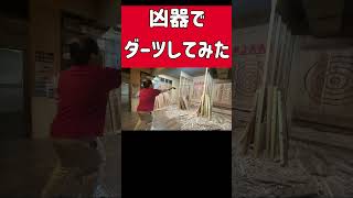 凶器でダーツしてみたら凄い事になった #ホラフキン #凶器　#衝撃映像