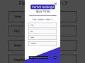Analogy Quiz 3 Verbal Reasoning Reasoning