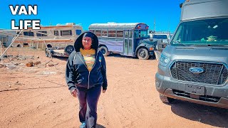 Van Camping in Junkyard Parking Lot | A Day in the Life
