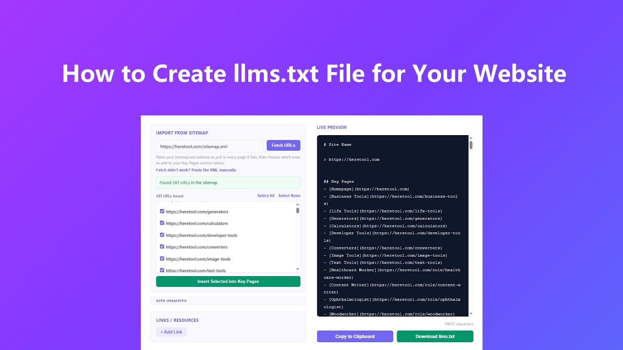 How to use llms.txt Generator - Video Tutorial