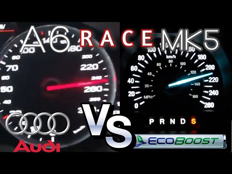 AUDI A6 2.0 quattro TFSI 252 HP VS Ford Mondeo 2.0 ecoboost 240 HP  - RACE - TOP SPEED- acceleration