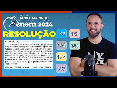 🔴 RESOLUÇÃO DO ENEM 2024 | MATEMÁTICA | CADERNO AZUL - Questão 146