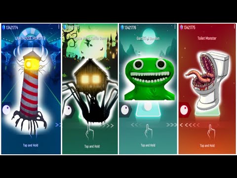 Lighthouse Monster  vs House Head vs Garten of BanBan vs Toilet Monster Tiles Hop EDM Rush!