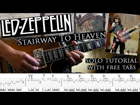 Led Zeppelin - Stairway To Heaven guitar solo lesson (with tablatures and backing tracks)